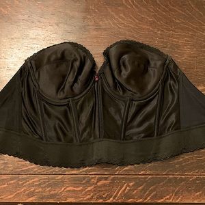 Vintage Bustier Corset Black Size 36D Carnival ILGWU